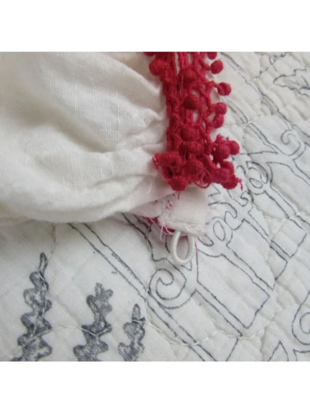 Anthropologie Ranna Gill, Hadley Embroidered Tunic DRESS Ivory, Red Floral, Sz L - Picture 8 of 8